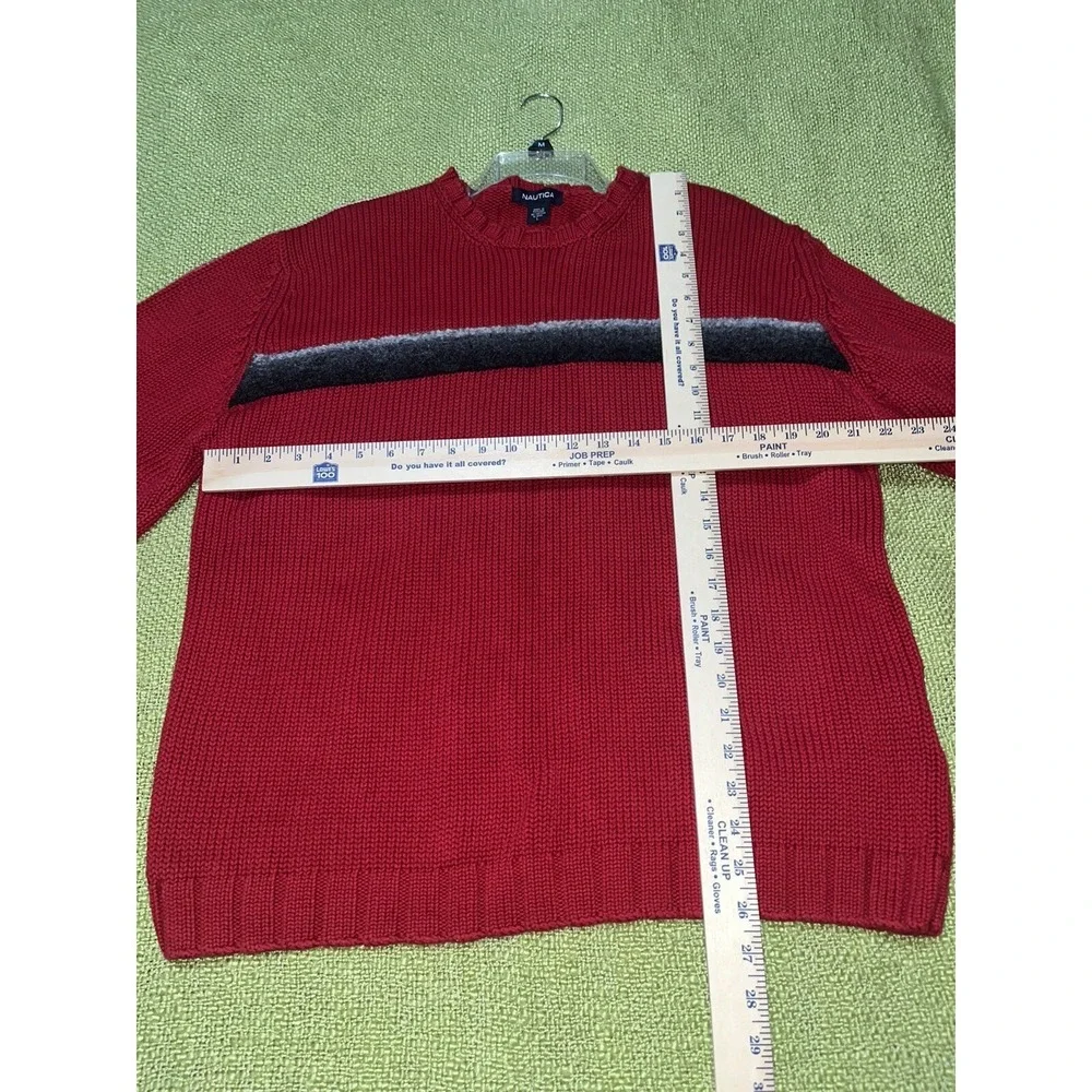 VINTAGE Nautica wool blend Pullover Sweater mens Large red and blue